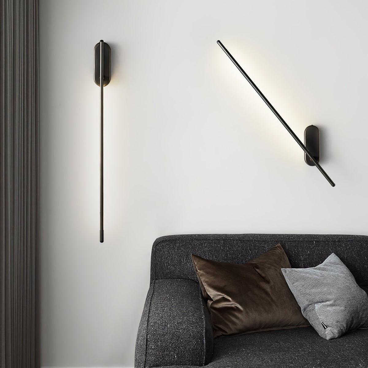 Stick-Shaped Metal Wall Sconce, Dimmable LED
