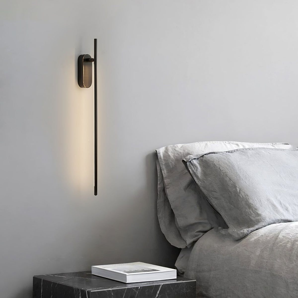 Stick-Shaped Metal Wall Sconce, Dimmable LED — front view