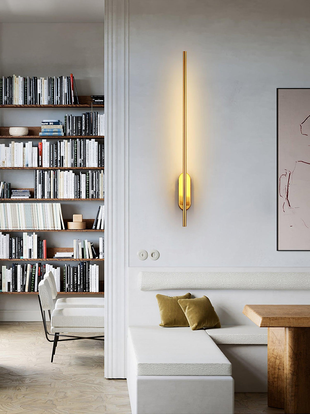 Stick-Shaped Metal Wall Sconce, Dimmable LED