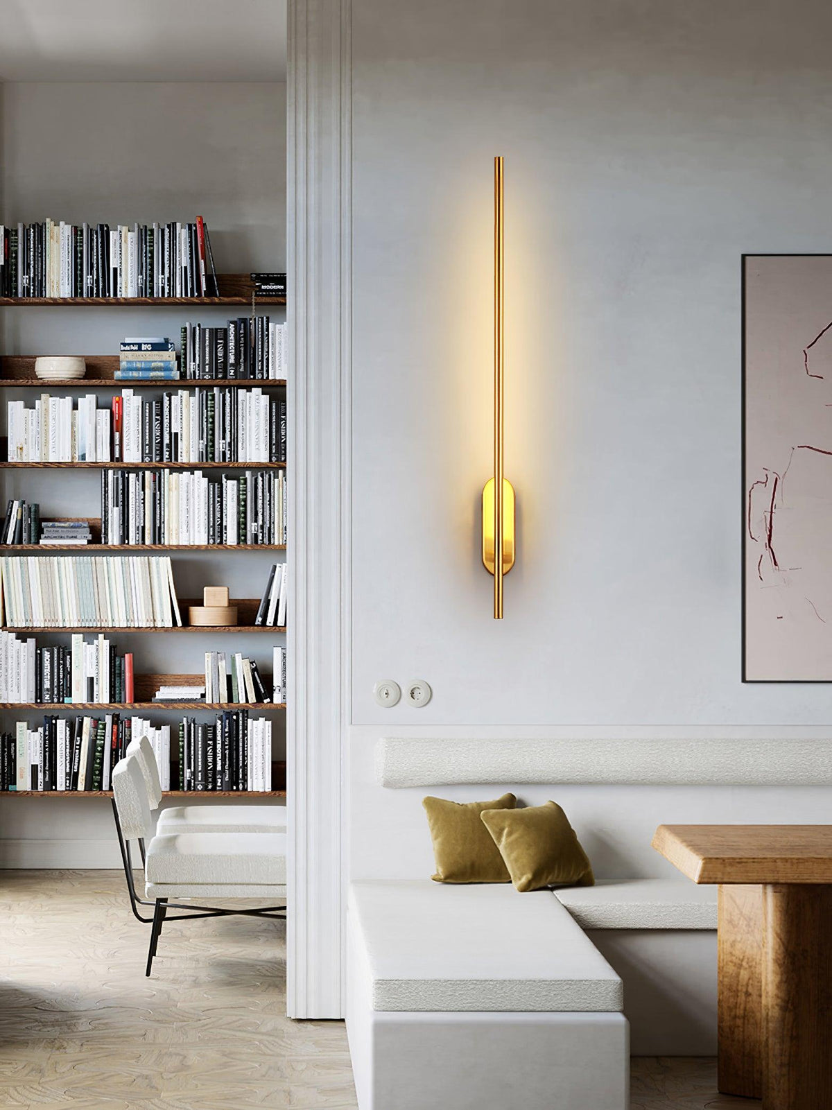 Stick-Shaped Metal Wall Sconce, Dimmable LED