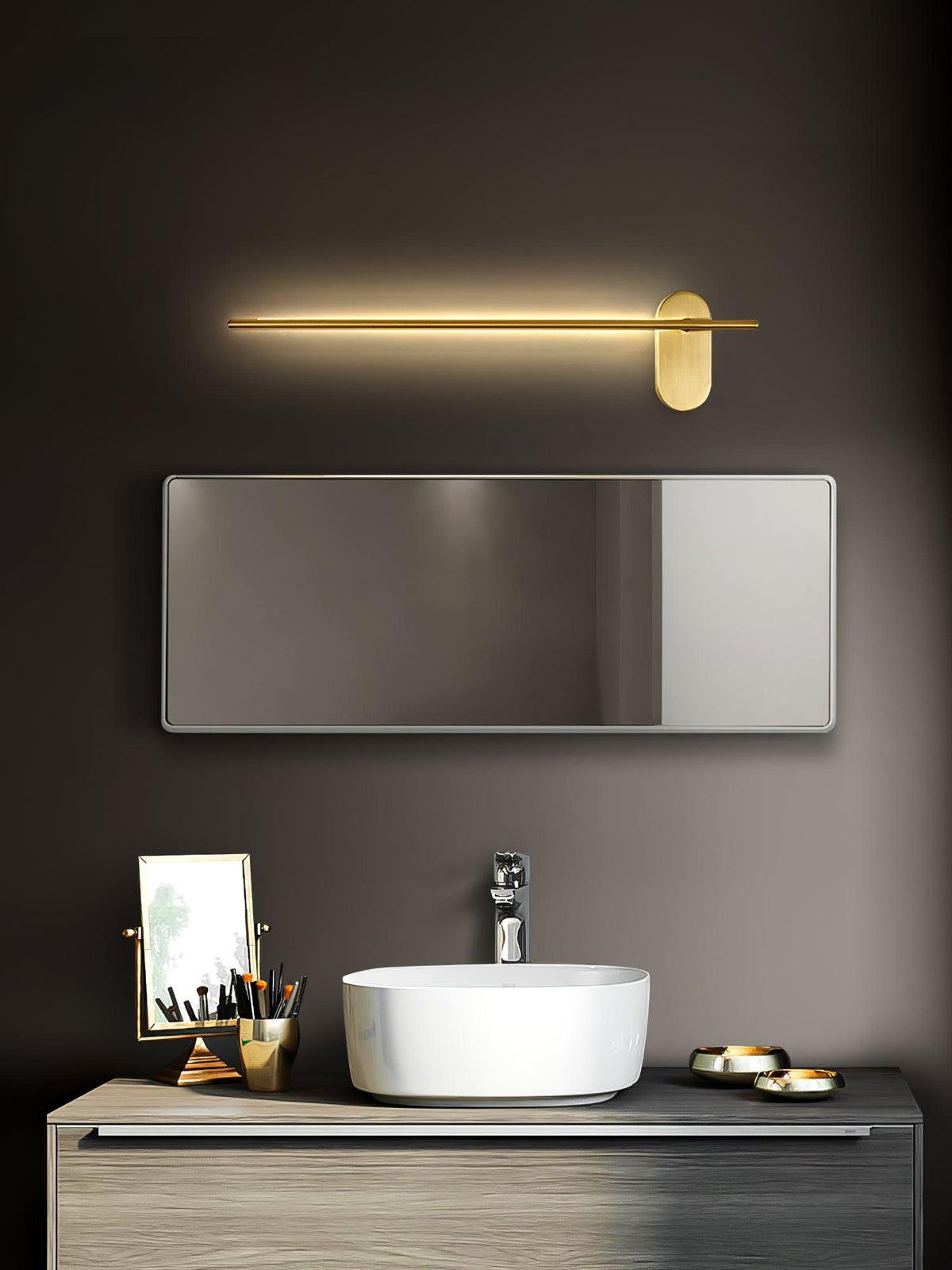 Stick-Shaped Metal Wall Sconce, Dimmable LED