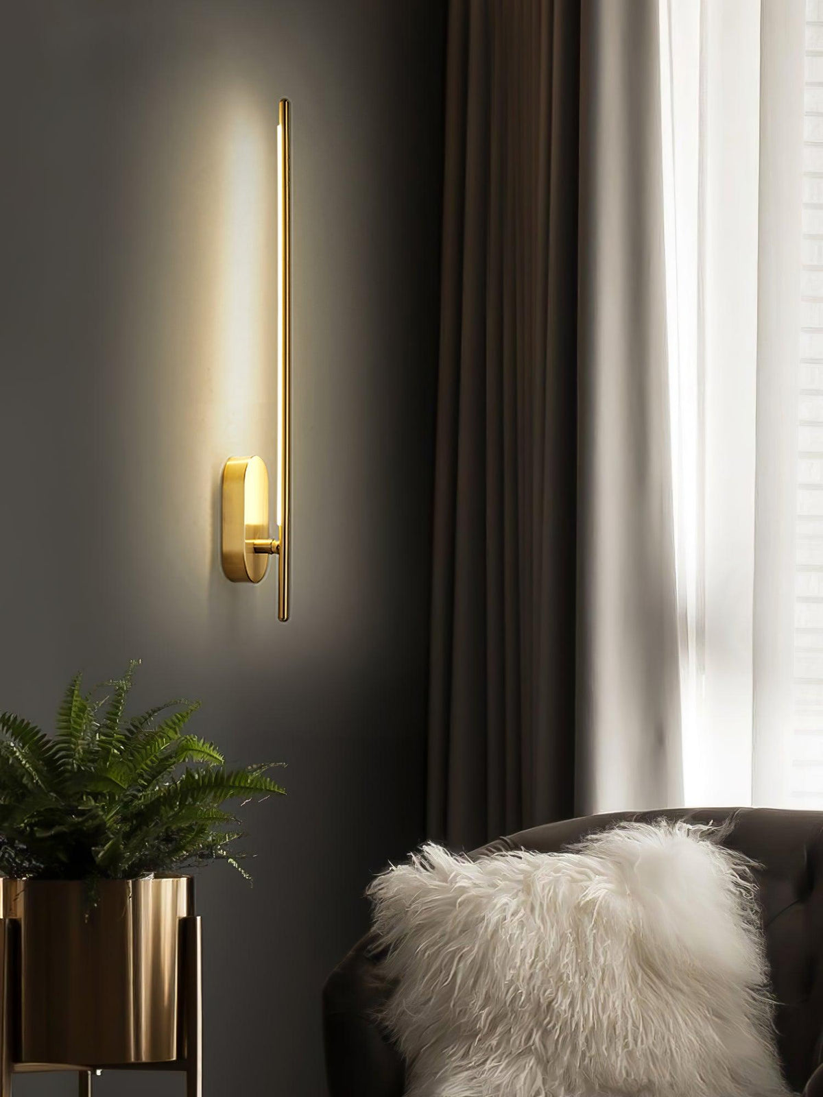 Stick-Shaped Metal Wall Sconce, Dimmable LED