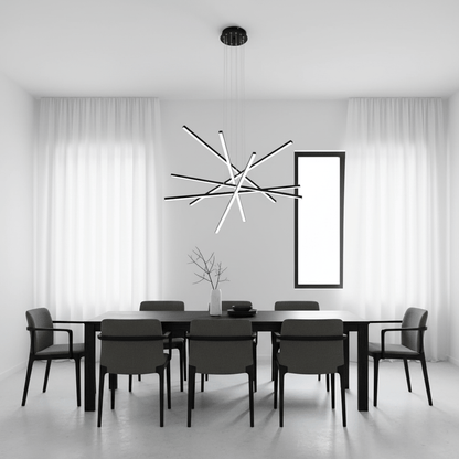 Strata Linear Chandelier - Modern Design with Dimmable LED Lights — alternate angle