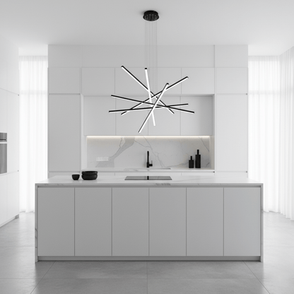 Strata Linear Chandelier - Modern Design with Dimmable LED Lights — detail view