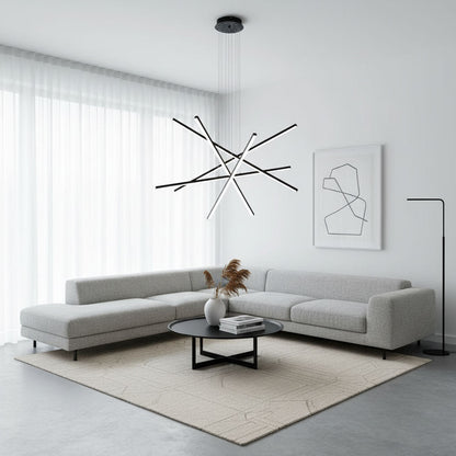 Strata Linear Chandelier - Modern Design with Dimmable LED Lights — lifestyle view