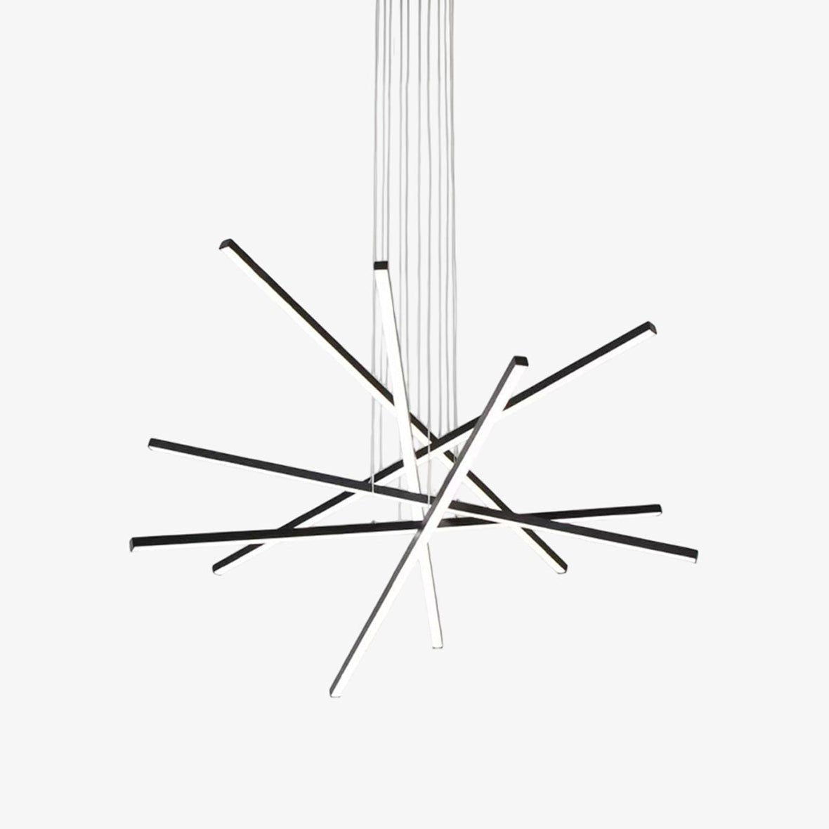 Strata Linear Chandelier - Modern Design with Dimmable LED Lights — front view