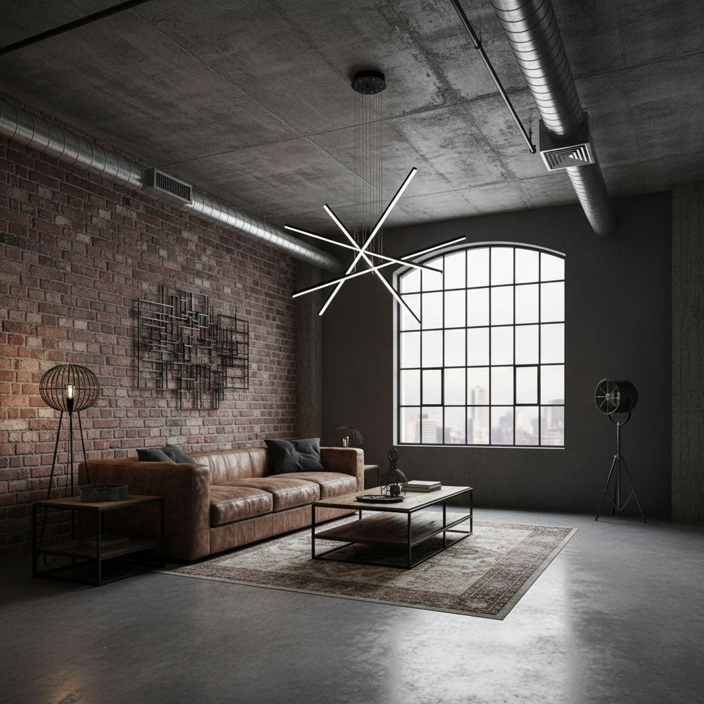Strata Linear Chandelier - Modern Design with Dimmable LED Lights — front view