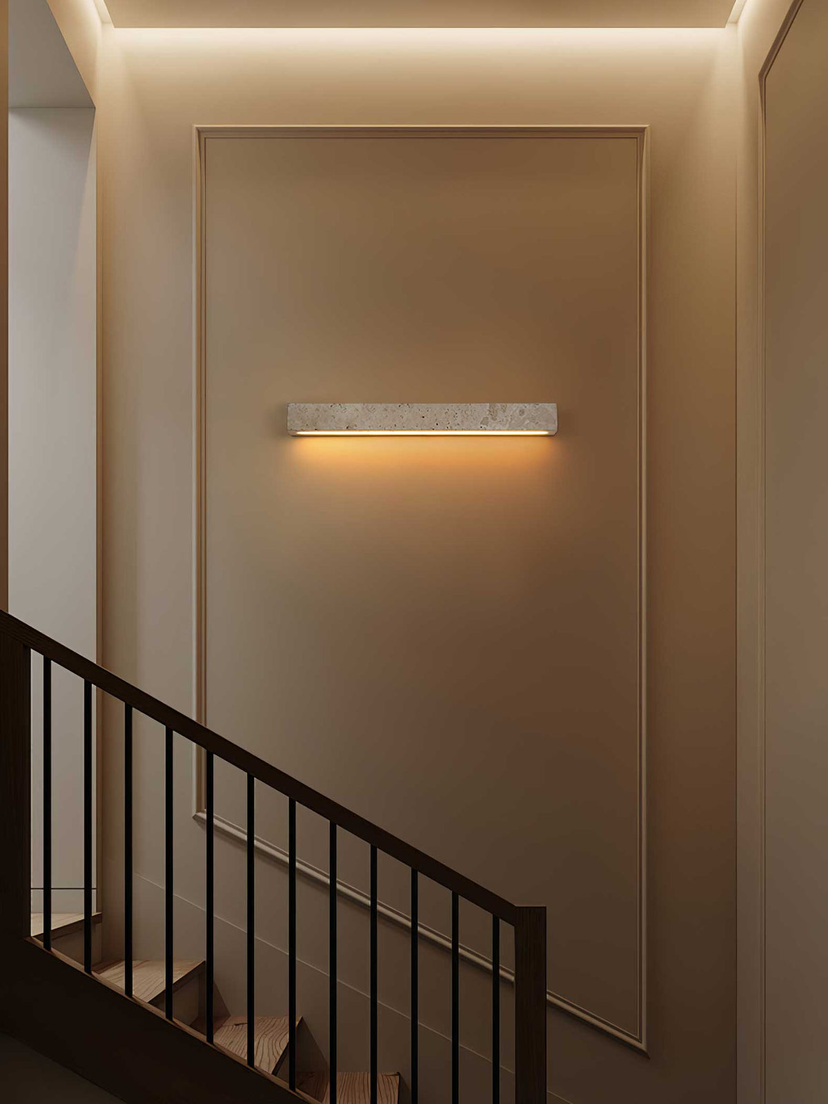 Travertine LED Wall Light with Adjustable Brightness