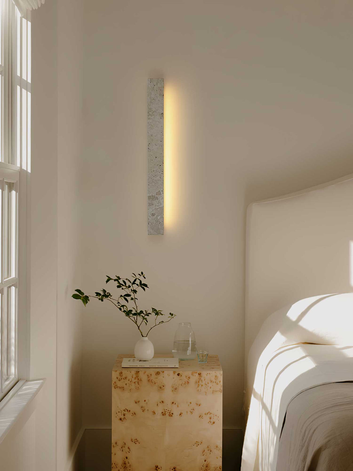 Travertine LED Wall Light with Adjustable Brightness