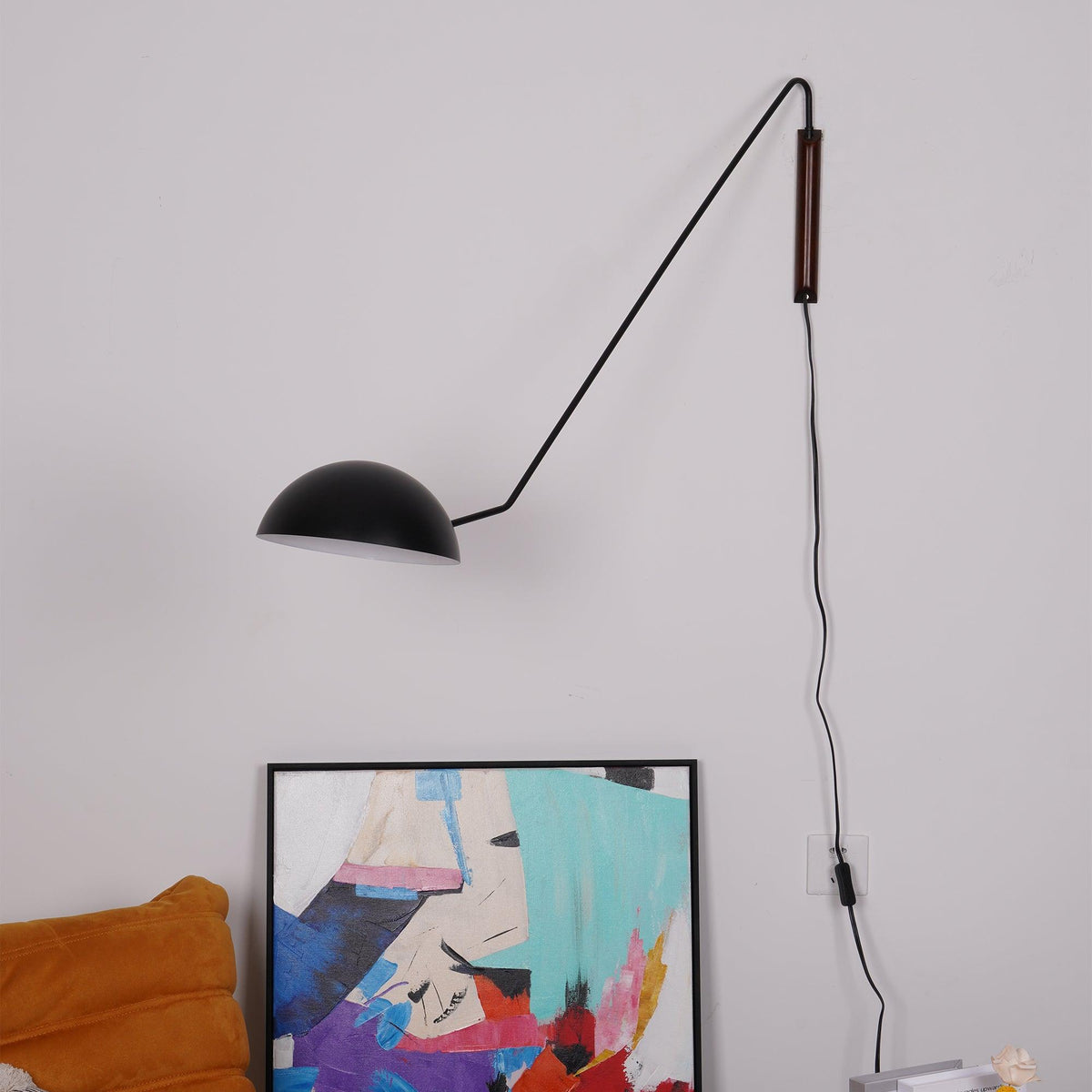 Swing Dome Wall Light, Adjustable Angle — front view