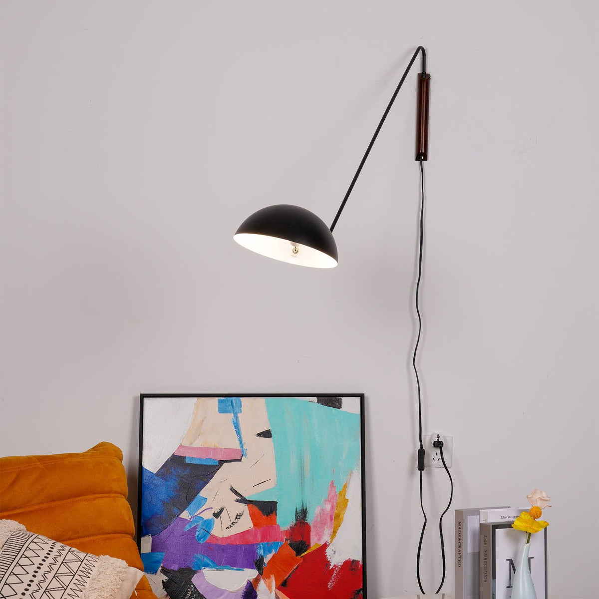 Swing Dome Wall Light, Adjustable Angle — lifestyle view