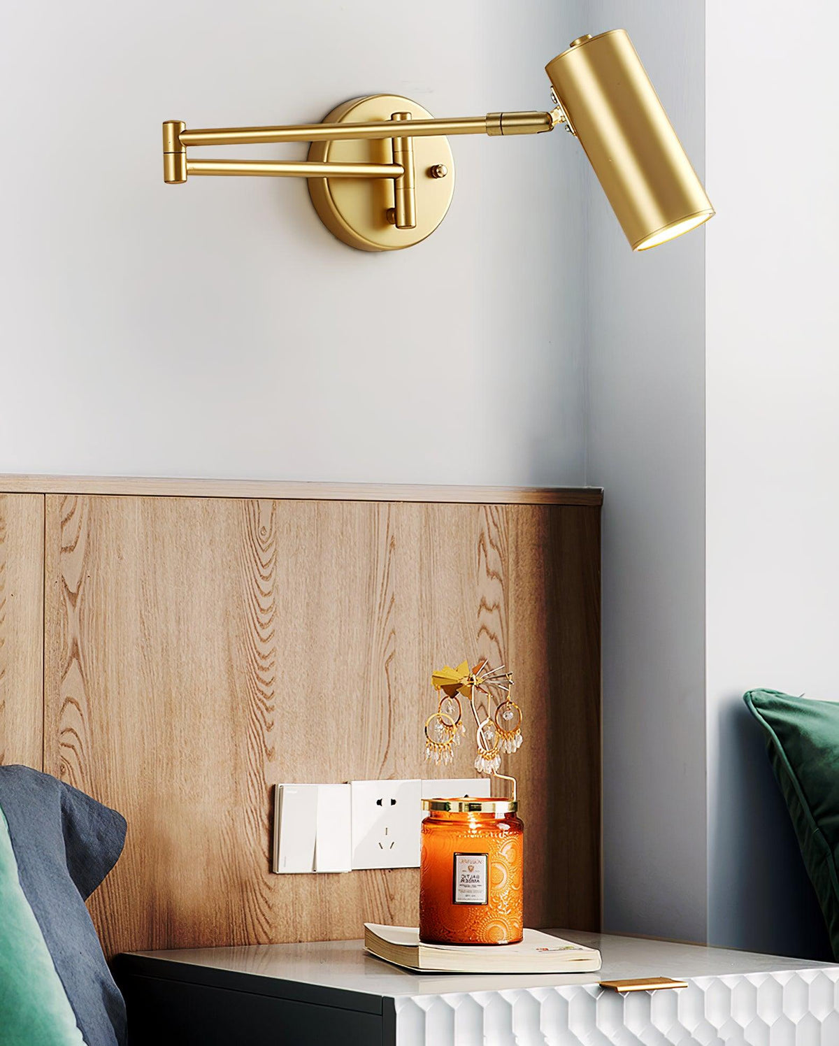 Swing Arm Wall Sconce with LED Light