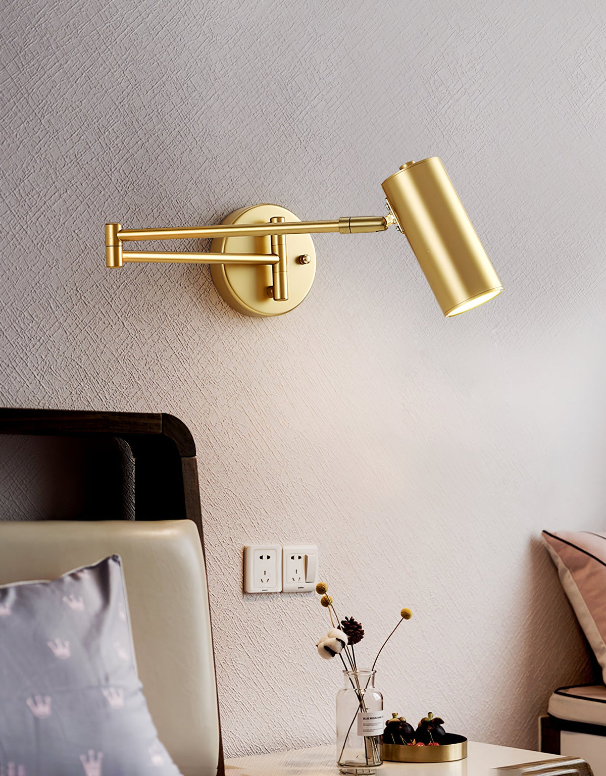 Swing Arm Wall Sconce with LED Light