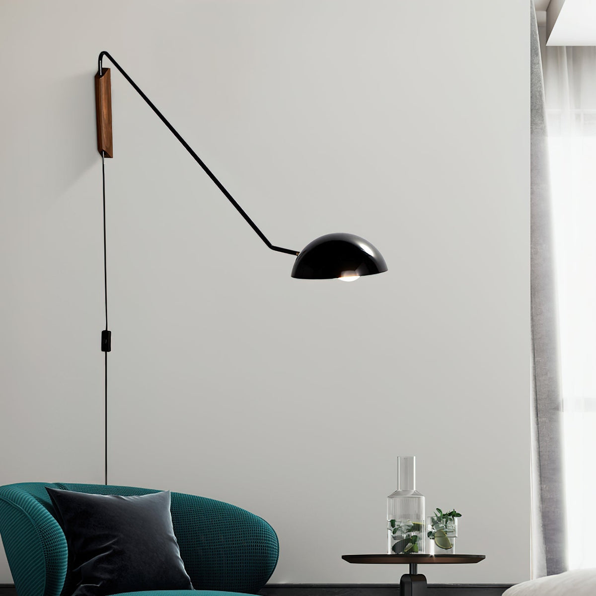 Swing Dome Wall Light, Adjustable Angle — alternate angle