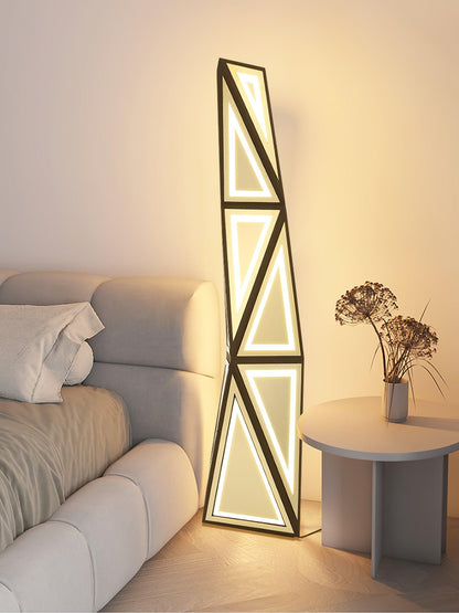 Tapered Cube Floor Lamp - Adjustable Brightness & Energy-Efficient LED — front view