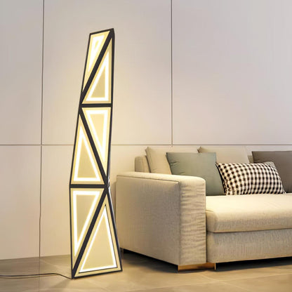 Tapered Cube Floor Lamp - Adjustable Brightness & Energy-Efficient LED — side view