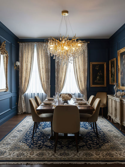 Teardrop Crystal Chandelier with Dimmable Light