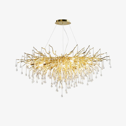 Teardrop Crystal Chandelier with Dimmable Light