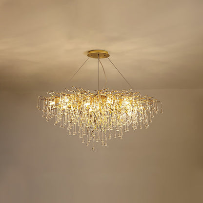 Teardrop Crystal Chandelier with Dimmable Light