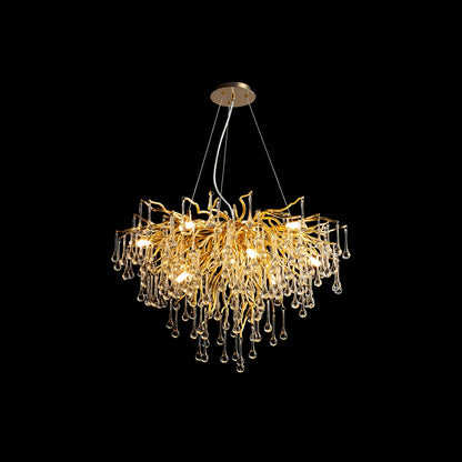 Teardrop Crystal Chandelier with Dimmable Light