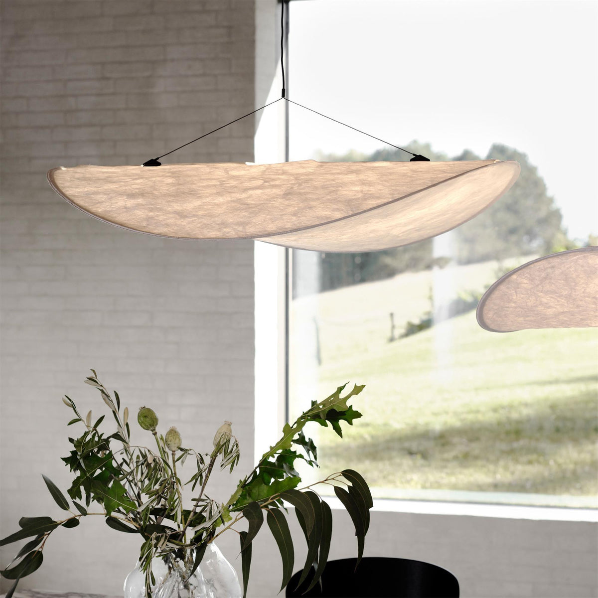 Layered Paper Pendant Lamp, Eco-Friendly & Dimmable — front view