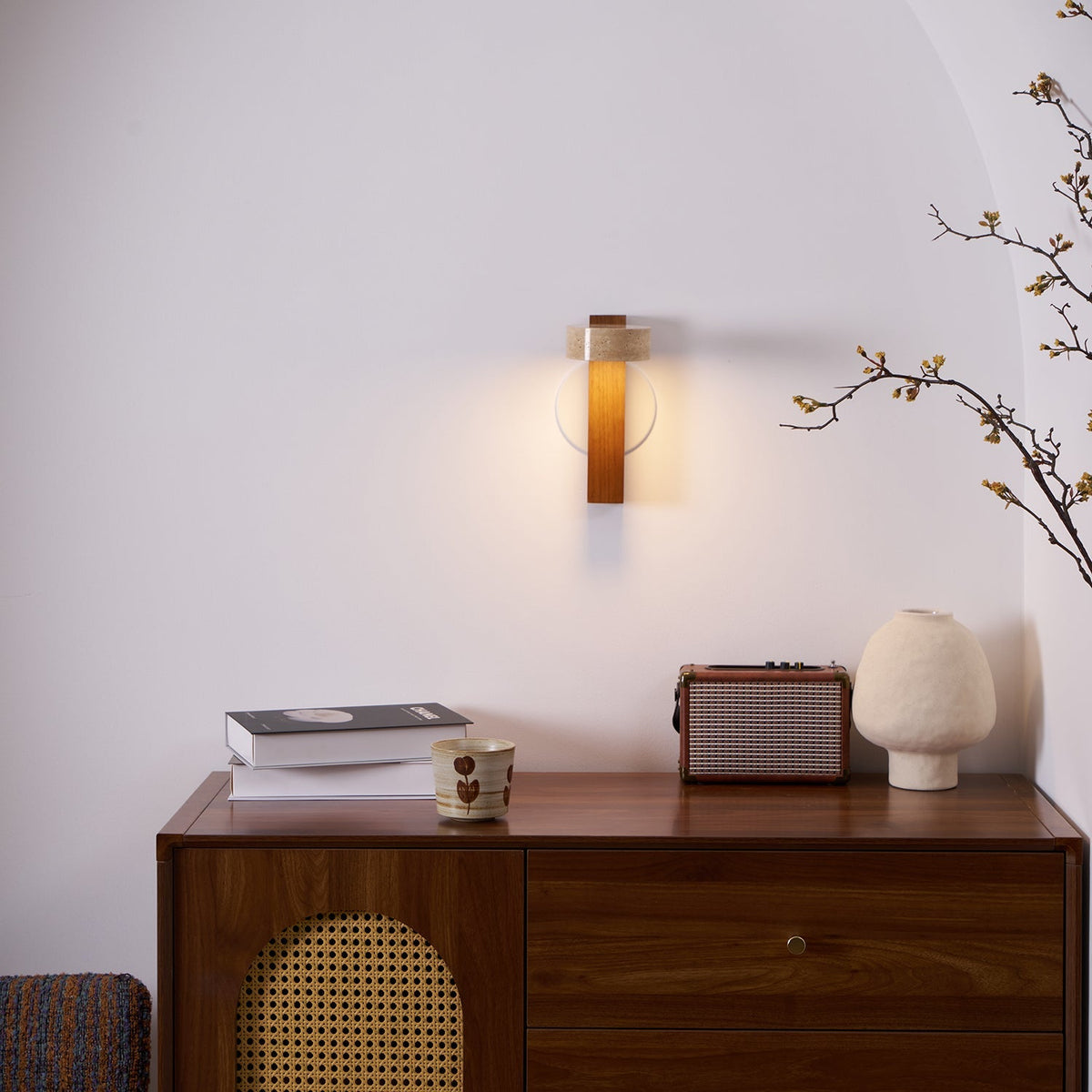 Travertine Beam Wall Lamp, Adjustable LED