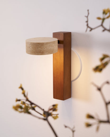 Travertine Beam Wall Lamp, Adjustable LED