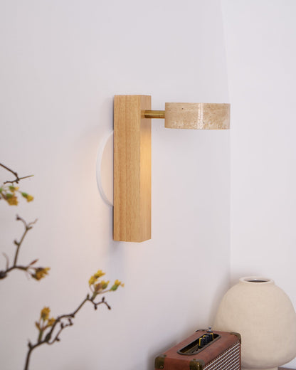 Travertine Beam Wall Lamp, Adjustable LED