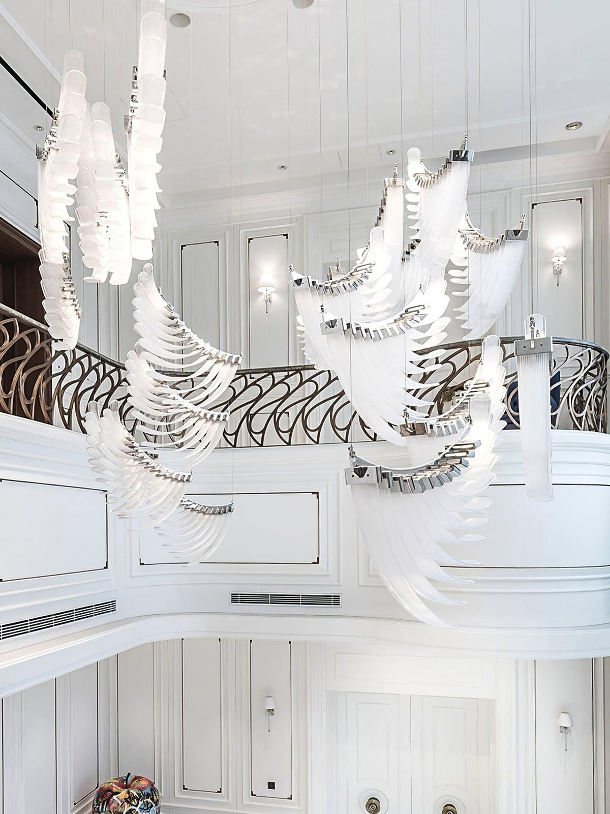 Tiered Palmette Chandelier with Crystal Accents