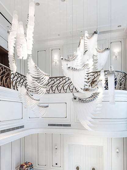 Tiered Palmette Chandelier with Crystal Accents