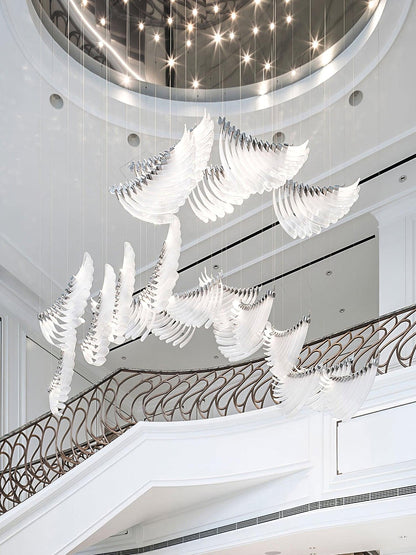 Tiered Palmette Chandelier with Crystal Accents