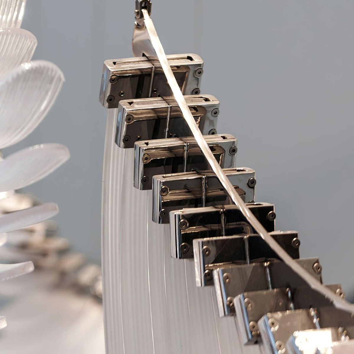 Tiered Palmette Chandelier with Crystal Accents