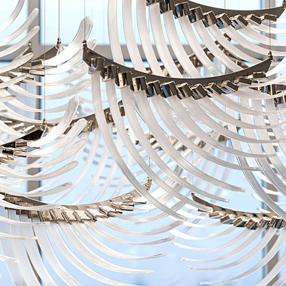 Tiered Palmette Chandelier with Crystal Accents