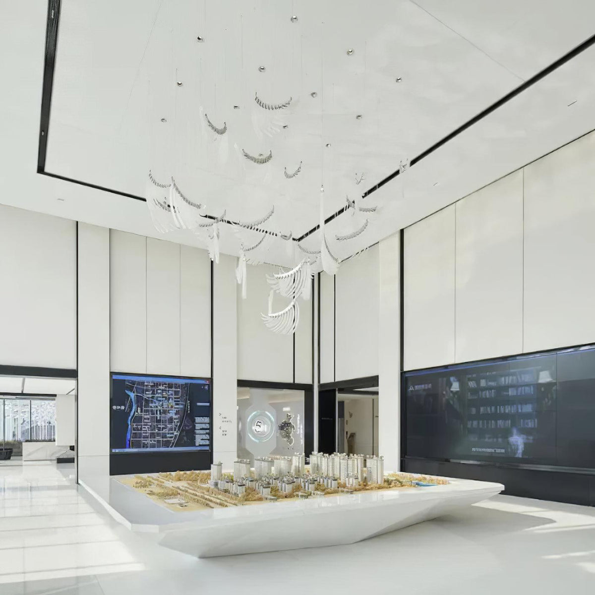 Tiered Palmette Chandelier with Crystal Accents — lifestyle view
