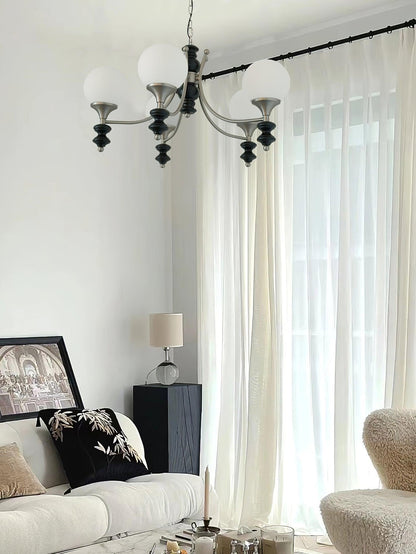 Wooden Chandelier with Adjustable Height