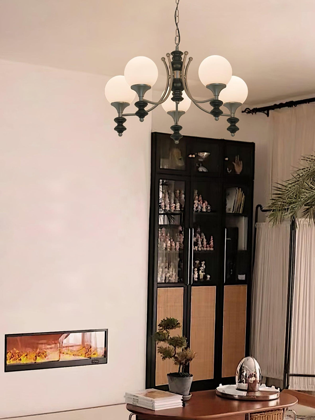 Wooden Chandelier with Adjustable Height