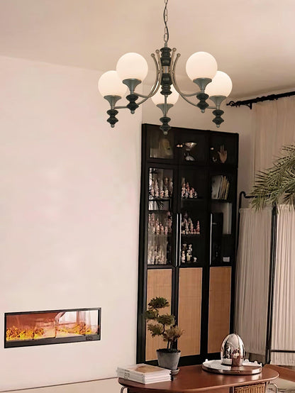 Wooden Chandelier with Adjustable Height