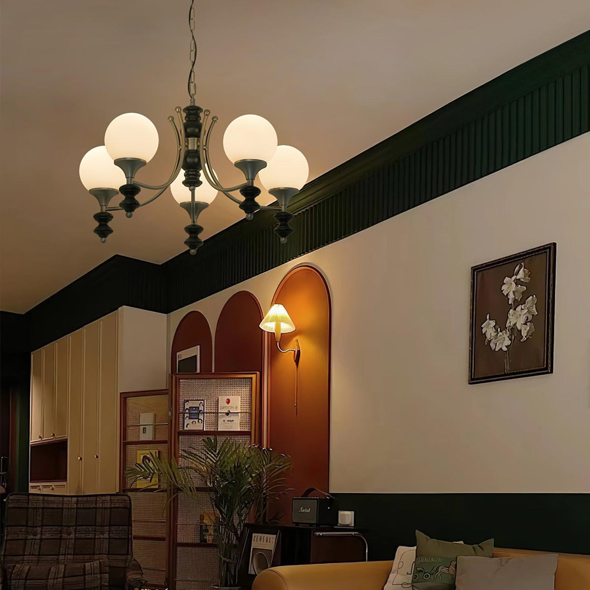 Wooden Chandelier with Adjustable Height