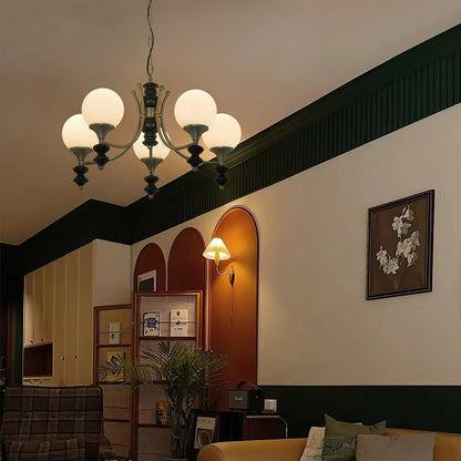 Wooden Chandelier with Adjustable Height