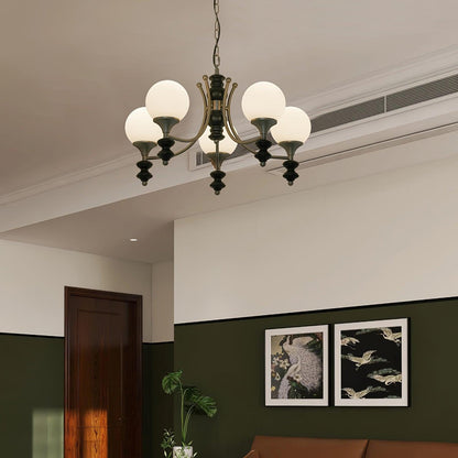 Wooden Chandelier with Adjustable Height