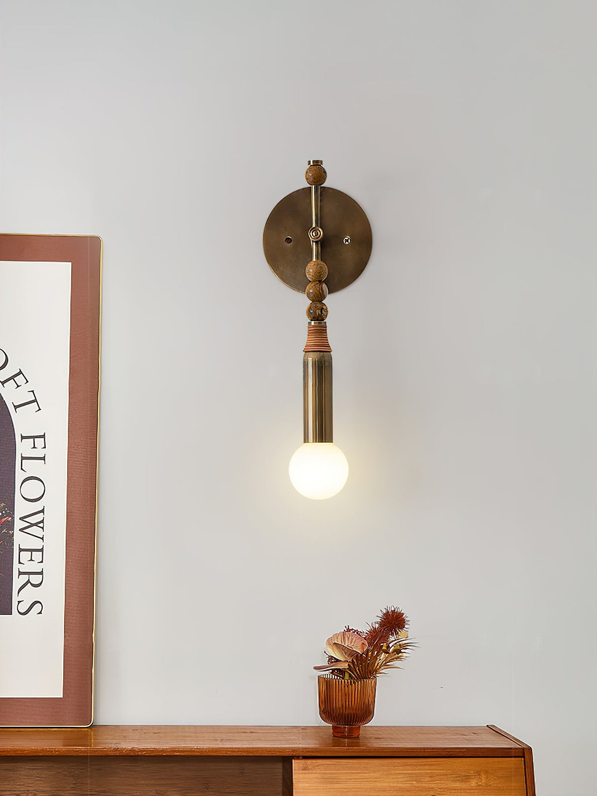 Marble Accent Wall Lamp with Adjustable Brightness