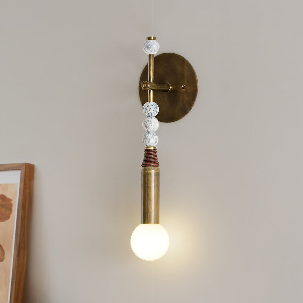 Marble Accent Wall Lamp with Adjustable Brightness — front view