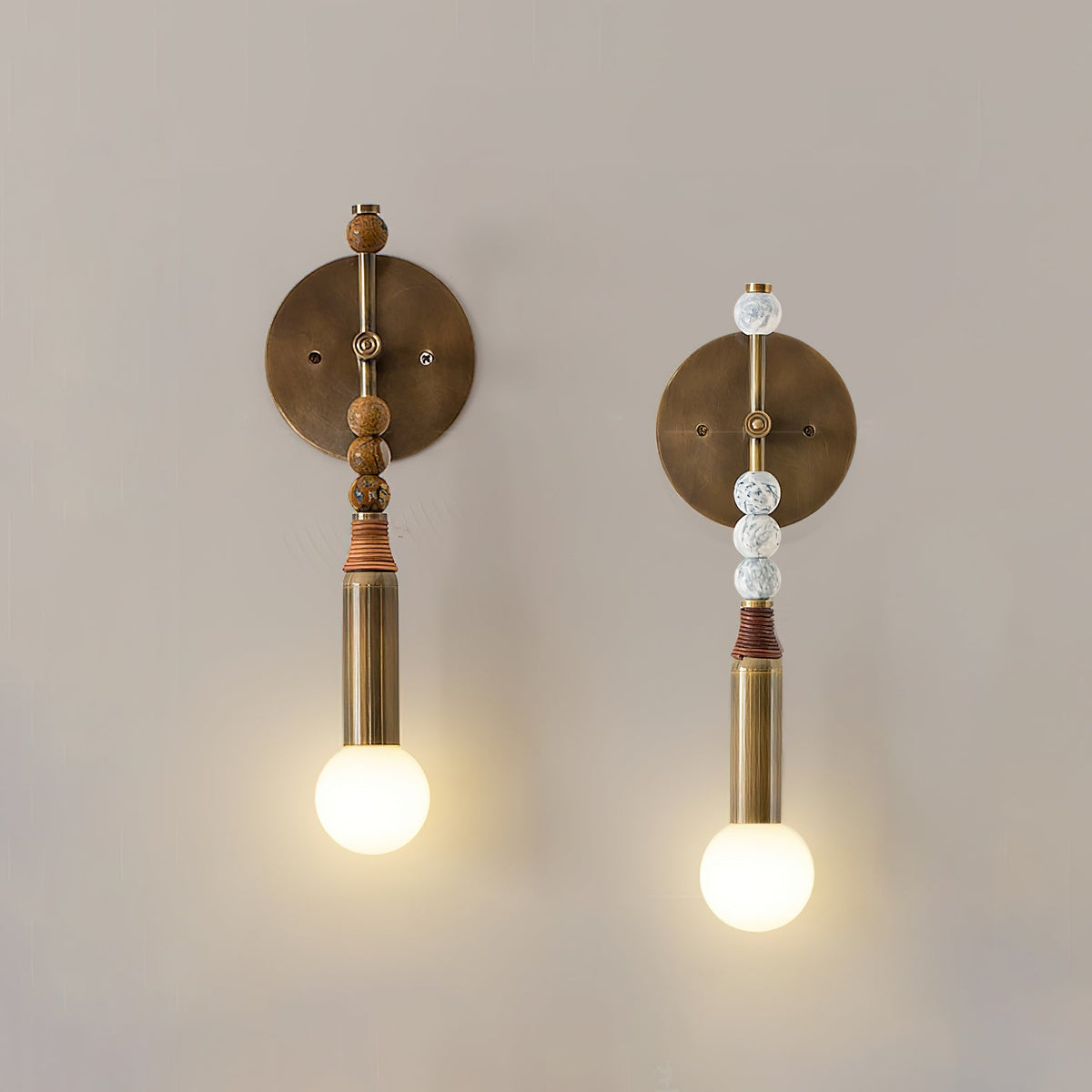 Marble Accent Wall Lamp with Adjustable Brightness