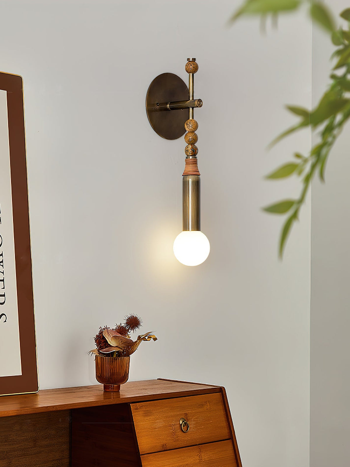 Marble Accent Wall Lamp with Adjustable Brightness