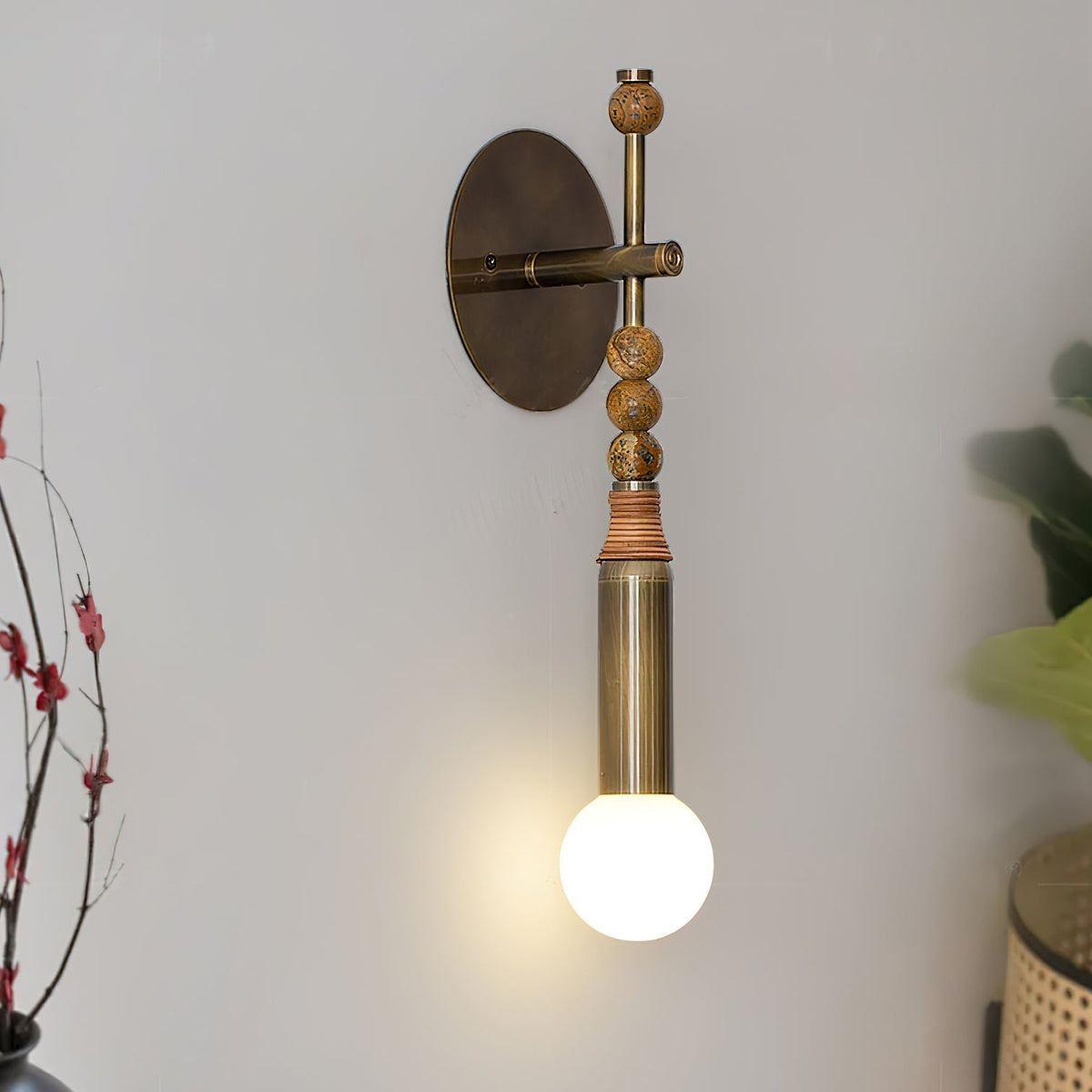 Marble Accent Wall Lamp with Adjustable Brightness