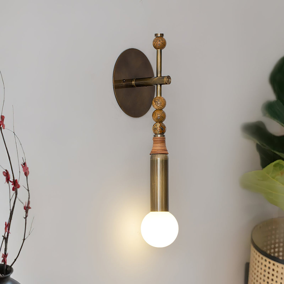 Marble Accent Wall Lamp with Adjustable Brightness