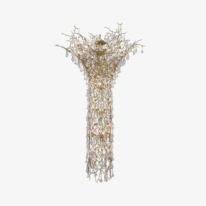 Tree Branch Staircase Chandelier, Rustic Design