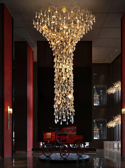 Tree Branch Staircase Chandelier, Rustic Design