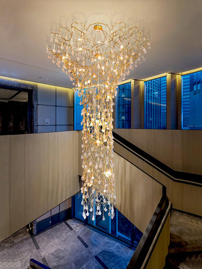 Tree Branch Staircase Chandelier, Rustic Design