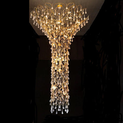 Tree Branch Staircase Chandelier, Rustic Design